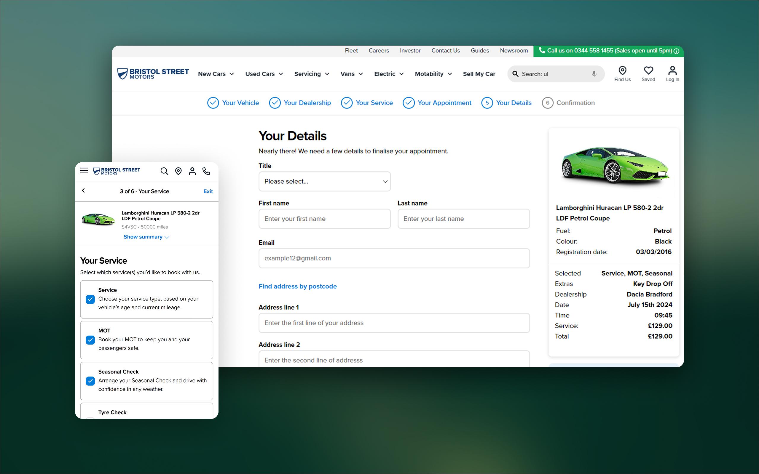 Vertu Motors Service Booking