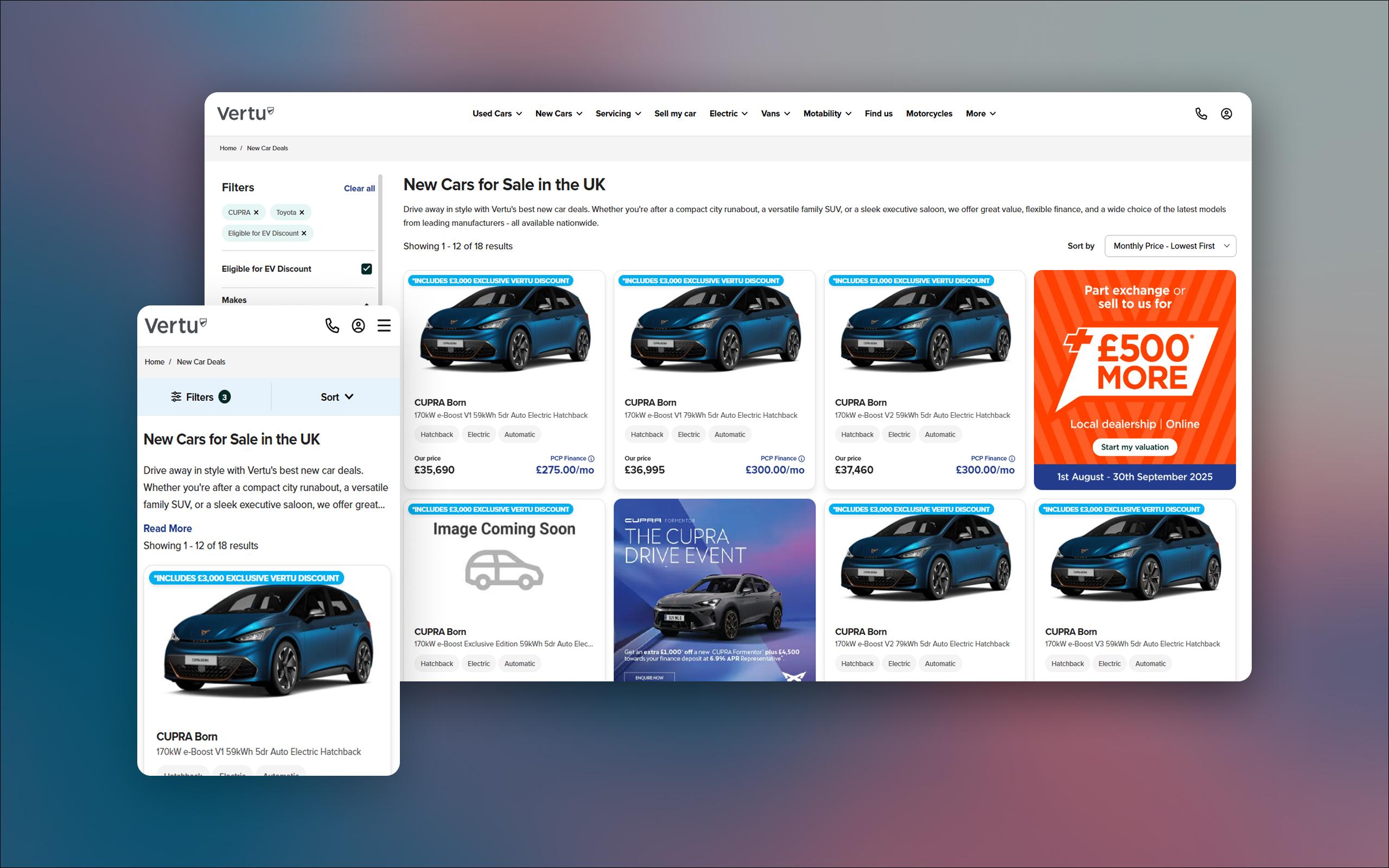 Vertu Motors Vehicle Search